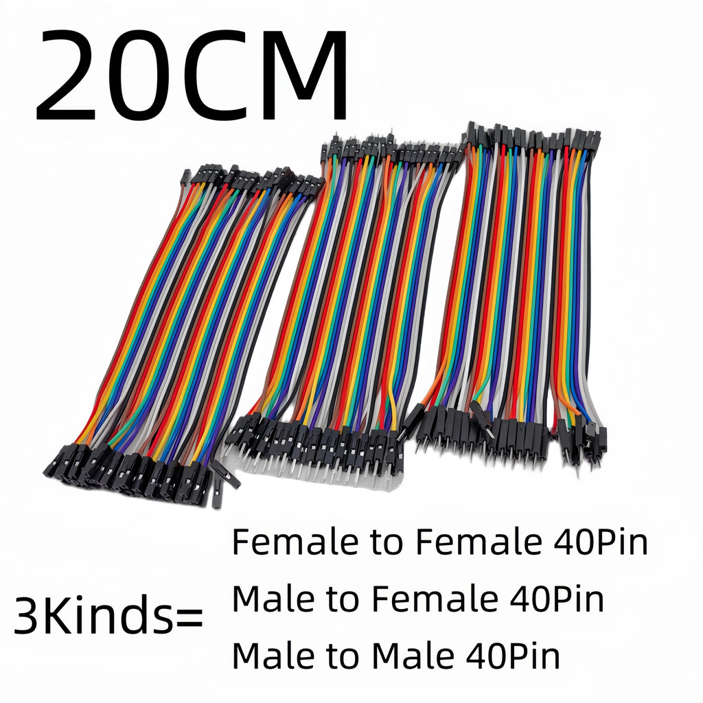 40-120pcs Dupont Line 10CM 20CM 30CM 40Pin Male to Male + Male to Female Female to Female Jumper Wire Dupont Cable for  DIY KIT