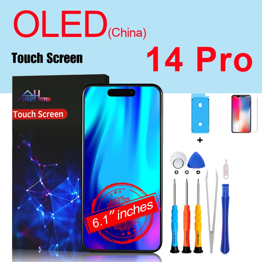 PINZHENG High Quality Screen INCELL LCD OLED For iPhone 14 Pro 15 Plus 13 Pro Max Displays For iPhone Replacement With Tools