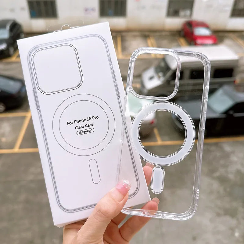 Clear Magsafe Magnetic Wireless Charging Animation Case For iPhone 17 Air 16 15 14 13 12 11 Plus Mini Pro Max Cover With Box