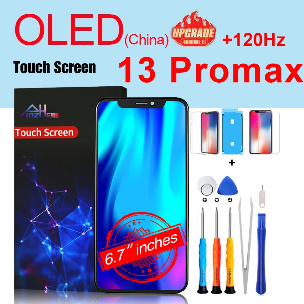 PINZHENG High Quality Screen INCELL LCD OLED For iPhone 14 Pro 15 Plus 13 Pro Max Displays For iPhone Replacement With Tools
