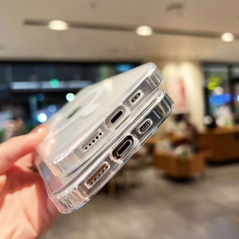 Clear Magsafe Magnetic Wireless Charging Animation Case For iPhone 17 Air 16 15 14 13 12 11 Plus Mini Pro Max Cover With Box