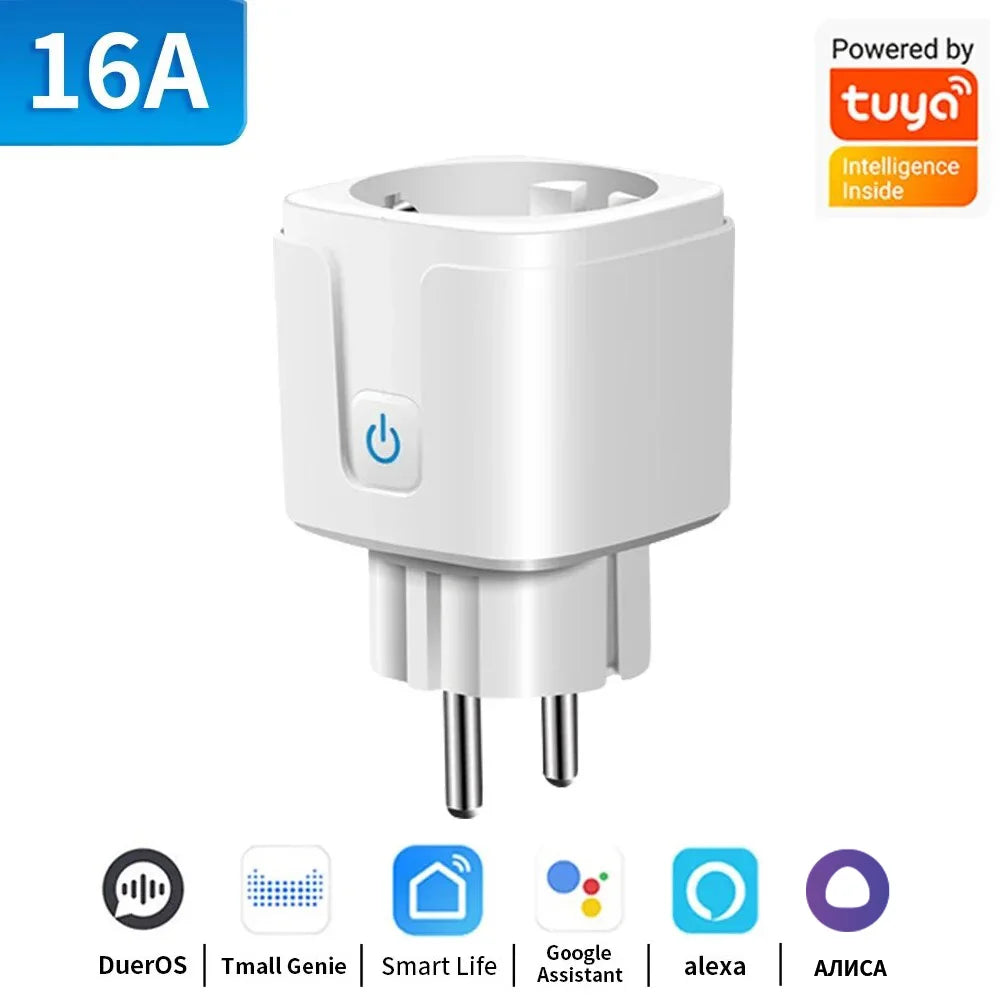 TNCE TUYA EU Plug wifi or zigbee3.0 Smart Socket 16/20A Power Monitor Timing Function Voice Control Works With Alexa Google Home