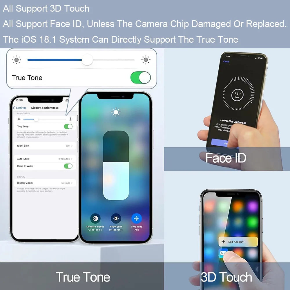 PINZHENG High Quality Screen INCELL LCD OLED For iPhone 14 Pro 15 Plus 13 Pro Max Displays For iPhone Replacement With Tools