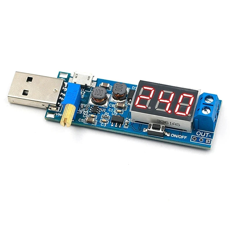 Boost Buck Converter USB Step UP / Down Power Supply Module DC-DC 5V to 3.3V / 12V Adjustable Out DC 1.2V-24V